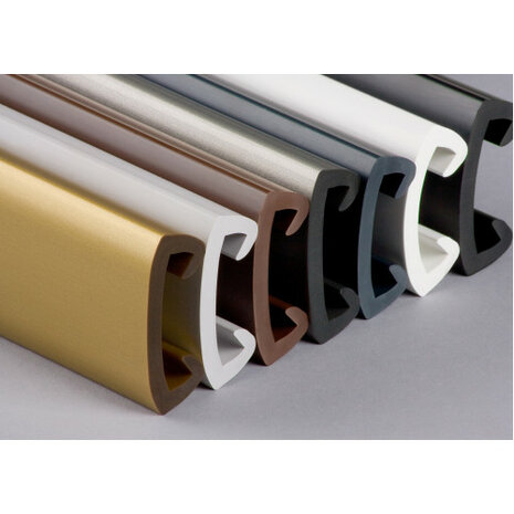 PVC Trapleuningprofiel voor vlakke leuning modern C408-019 grijs-aluminium