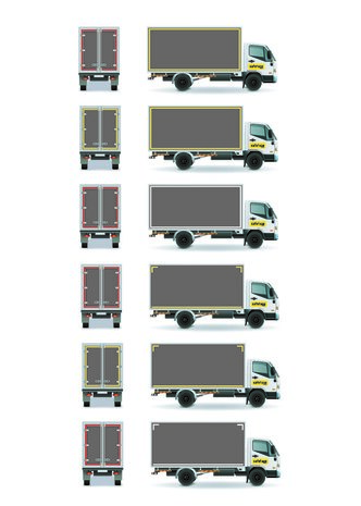 Reflecterende tape voor vrachtwagens ECE104 rood